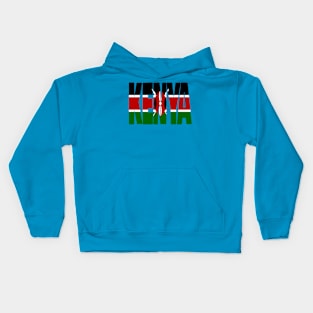 Kenya flag stencil Kids Hoodie